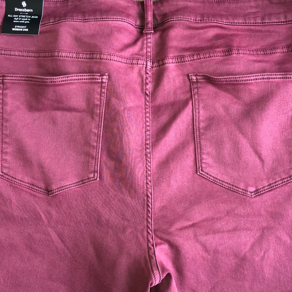 Dress Barn Burgundy All Day Stretch Straight Jeans - Picture 8 of 10
